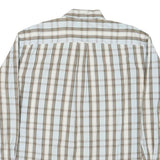 NAUTICA Mens Beige & White Checked Shirt XL Classic Cotton Blend Long Sleeve