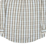 NAUTICA Mens Beige & White Checked Shirt XL Classic Cotton Blend Long Sleeve