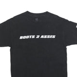 WWE Mens Black Boots 2 Asses Graphic T-Shirt M Short Sleeve Crew Neck