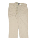 RALPH LAUREN Womens Cotton Beige Regular Fit Straight Trousers W32 L34 Classic