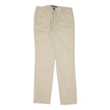 RALPH LAUREN Womens Cotton Beige Regular Fit Straight Trousers W32 L34 Classic