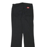 DICKIES Womens Cotton Blend Black Regular Fit Flared Trousers W27 L30 Workwear