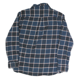 JACHS Mens Blue & Black Check Shirt L Cotton Vintage Flannel Casual