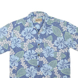 BLUE HAWAII Mens Blue & Green Hawaiian Shirt M Floral Cotton Blend Casual