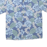 BLUE HAWAII Mens Blue & Green Hawaiian Shirt M Floral Cotton Blend Casual