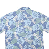 BLUE HAWAII Mens Blue & Green Hawaiian Shirt M Floral Cotton Blend Casual