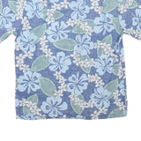 BLUE HAWAII Mens Blue & Green Hawaiian Shirt M Floral Cotton Blend Casual
