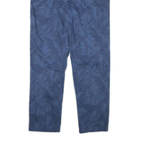NAUTICA Mens Regular Fit Blue Leaf Print Cotton Blend Trousers W34 L32 Casual