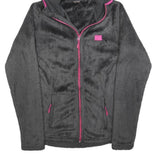 HELLY HANSEN Womens Black & Pink Hooded Jacket M Polyester Blend Fleece Outdoor