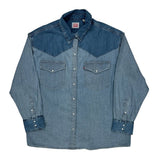 Levis Contrast Stitch Denim Shirt - 2XL Blue Cotton