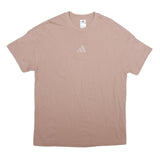 ADIDAS Mens Beige Crew Neck Cotton T-Shirt L Casual Sportswear