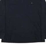 TOMMY HILFIGER Mens Black Long Sleeve Plain XL Cotton Blend Polo Shirt