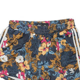 ADIDAS Womens Floral Print Navy Casual Shorts S W26 Three Stripe
