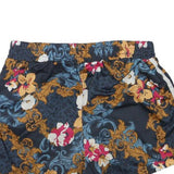ADIDAS Womens Floral Print Navy Casual Shorts S W26 Three Stripe