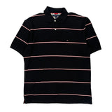 Tommy Hilfiger Striped Polo Shirt - XL Black Cotton