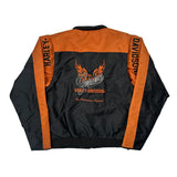 An American Legend Harley Davidson Graphic Bomber Jacket - Large Black Nylon