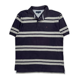 Tommy Hilfiger Striped Polo Shirt - XL Navy Cotton