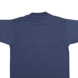 Mens Navy Blue Plain Cotton Blend T-Shirt L Short Sleeve Crew Neck Comfortable