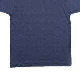 Mens Navy Blue Plain Cotton Blend T-Shirt L Short Sleeve Crew Neck Comfortable