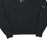 NIKE Mens Black Crew Neck XS Cotton Blend Sweatshirt Pullover Swoosh Logo