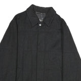 PIATTELLI Mens Black Wool Blend Button Jacket L Classic Plain Smart Casual