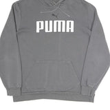 PUMA Womens Grey Hoodie L Cotton Blend Pullover Sweatshirt Casual