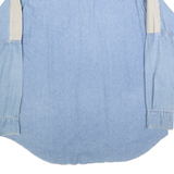 WRANGLER Mens Blue & Beige Cotton Blend Western Shirt XL Long Sleeve Casual