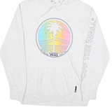 VANS Mens White Cotton Blend Hoodie M Off The Wall Pullover Graphic Print