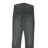 Womens Slim Black Denim Jeans Zip W26 L29 Stylish Casual Stretch Fit