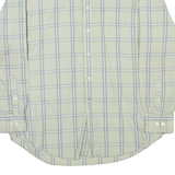 NAUTICA Mens Cream & Blue Checked Shirt XL Cotton Blend Button-Down Collar Long