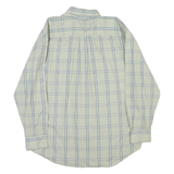NAUTICA Mens Cream & Blue Checked Shirt XL Cotton Blend Button-Down Collar Long