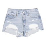 LEVI'S Womens Denim Blue Casual Cut-Off Shorts M W29 Distressed Style