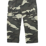 Mens Relaxed Cargo Cotton Blend Camouflage Print Trousers W26 L25 Utility