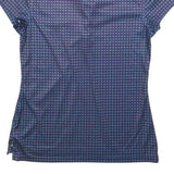 TOMMY HILFIGER Womens Blue Short Sleeve Geometric Polo Shirt S Polyester Blend