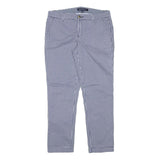 TOMMY HILFIGER Womens Cotton Blend Blue & White Slim Straight Trousers W31 L27