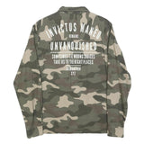 H&M Mens Green & Beige Camouflage Zip Jacket M Cotton Casual Lightweight