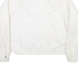 CHAMPION Womens White Nylon Coach Jacket L Plain Lightweight Sportswear