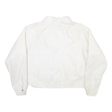 CHAMPION Womens White Nylon Coach Jacket L Plain Lightweight Sportswear