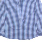 CHAPS Mens Blue & Navy Check Shirt 2XL Classic Cotton Blend Button Closure