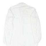 LUTTEURS Womens White Cotton Blend Button Jacket M Plain Classic