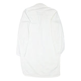 LUTTEURS Womens White Cotton Blend Button Jacket M Plain Classic