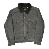 Levis Sherpa Lined Cord Jacket - Large Gray Corduroy