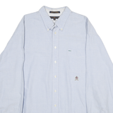 TOMMY HILFIGER Mens Blue Oxford Shirt 2XL Button-Down Collar Long Sleeve Classic