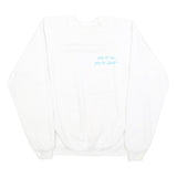 HANES Womens White Idaho Lottery Crew Neck L Cotton Blend Pullover Sweatshirt