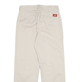 DICKIES Mens Cotton Blend Beige Regular Fit Straight Leg Trousers W28 L28