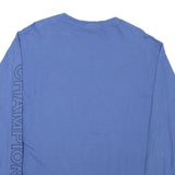 CHAMPION Mens Blue Graphic T-Shirt M Long Sleeve Crew Neck Logo Print