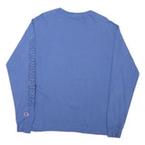 CHAMPION Mens Blue Graphic T-Shirt M Long Sleeve Crew Neck Logo Print