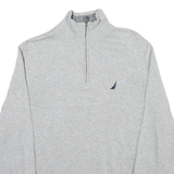 NAUTICA Mens Grey Plain Cotton Pullover Jumper Crew Neck M Classic Comfortable