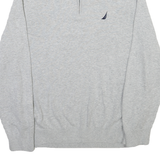 NAUTICA Mens Grey Plain Cotton Pullover Jumper Crew Neck M Classic Comfortable