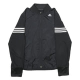 ADIDAS Womens Black Jacket S Polyester Plain Sports Zip Athletic Casual